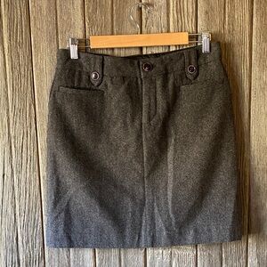 Eddie Bauer Dark Gray Wool Pencil Skirt
